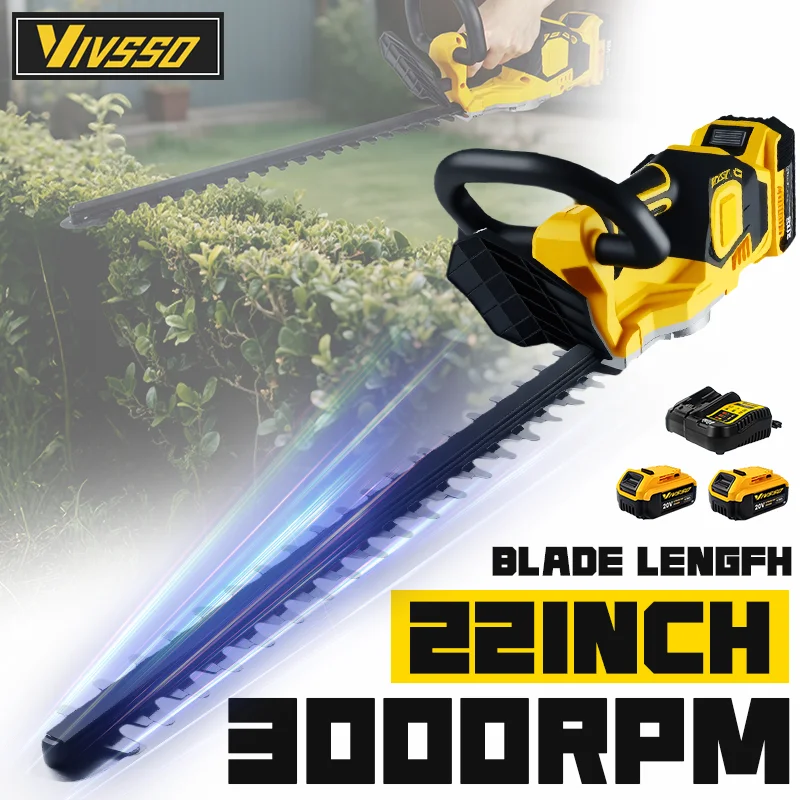 Electro Gadgets - VIVSSO- cortasetos eléctrico inalámbrico, cortacésped doméstico,