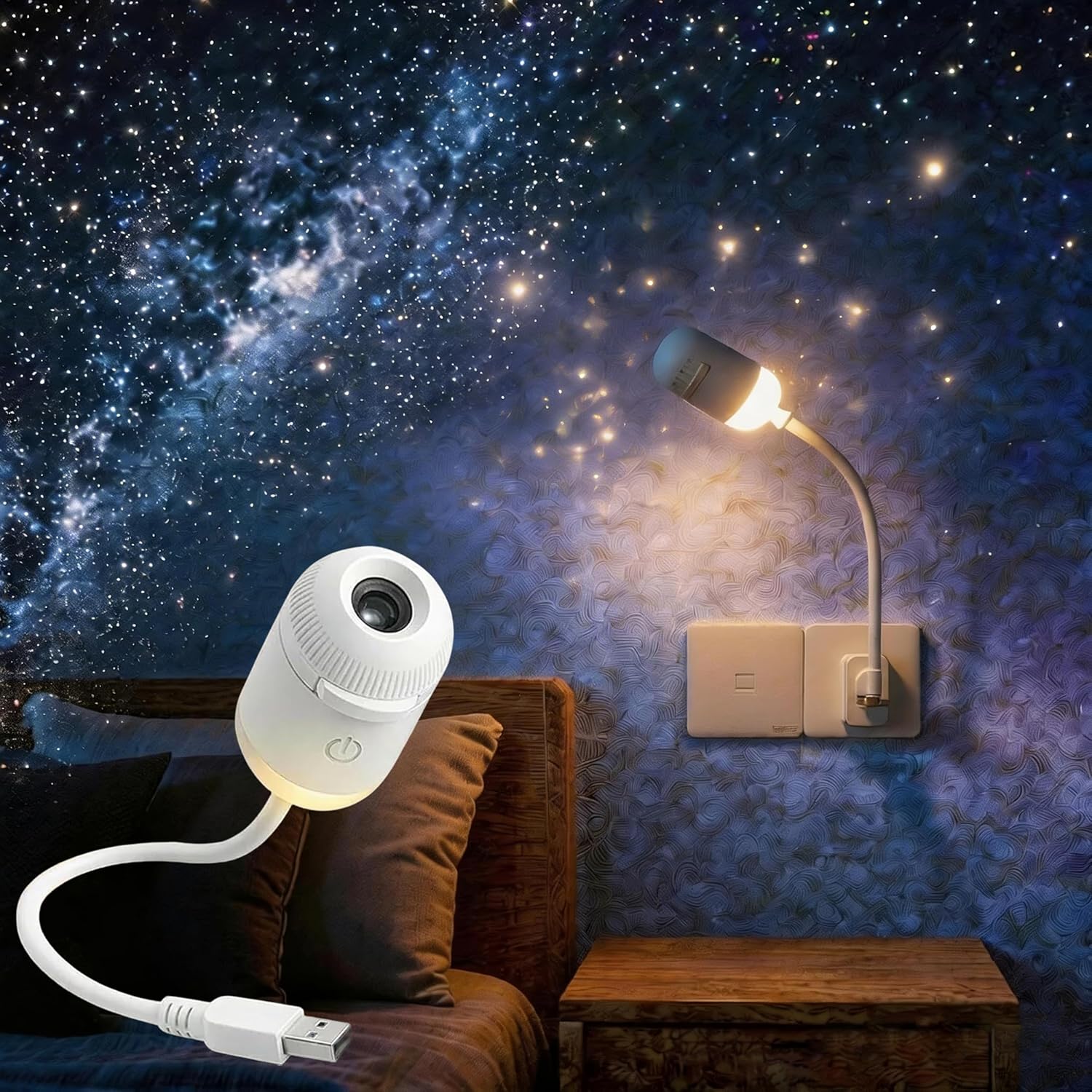 Mini Projector Portable - Proyector de Galaxias 2 en 1,