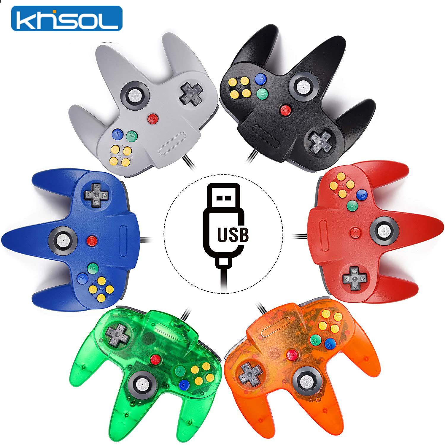 Retro Game Controller Usb - Controlador N64 clásico USB con cable